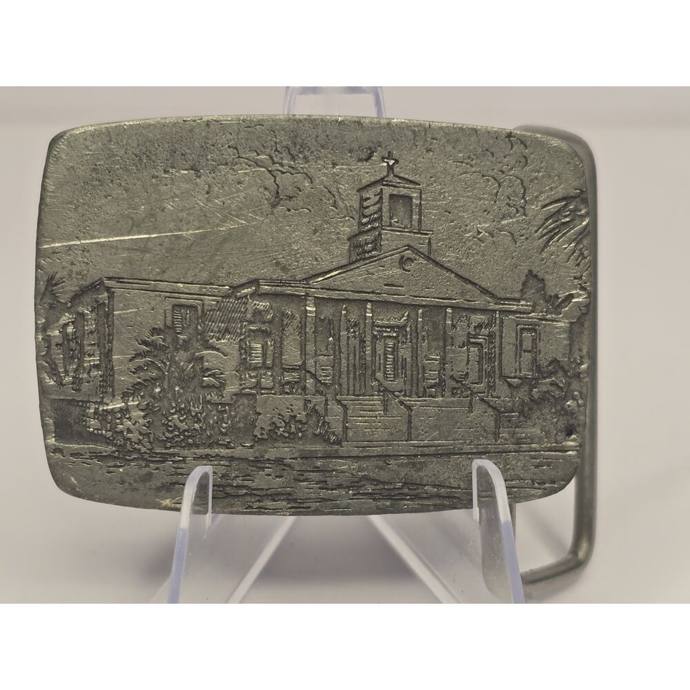 Vintage Old Saybrook Pewter Belt Buckle 2"